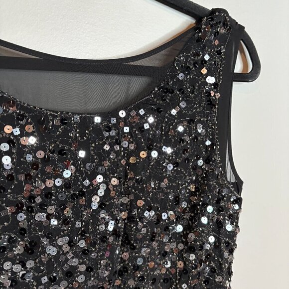 Laundry by Shelli Segal charcoal sequin low back mini dress - Picture 2 of 6